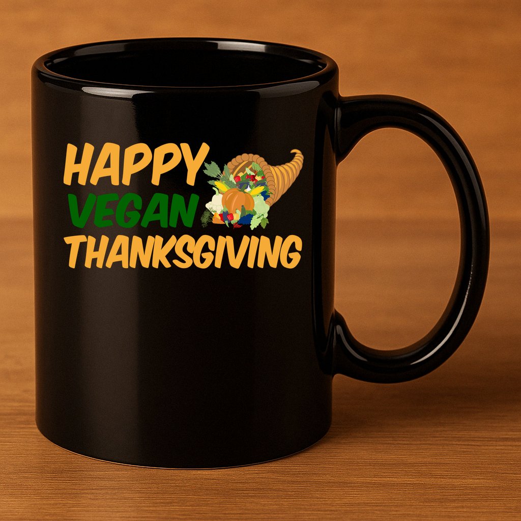 Happy Vegan Thanksgiving  11oz C Handle Ceramic Mug