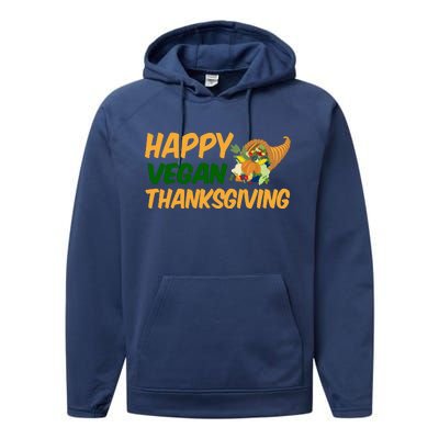 Happy Vegan Thanksgiving  Performance Fleece Hoodie