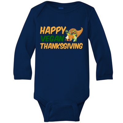 Happy Vegan Thanksgiving  Baby Long Sleeve Bodysuit