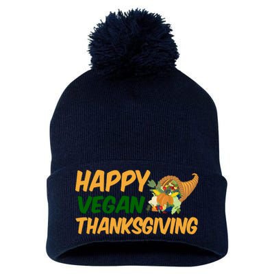 Happy Vegan Thanksgiving  Pom Pom 12in Knit Beanie