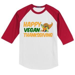 Happy Vegan Thanksgiving  Kids Colorblock Raglan Jersey