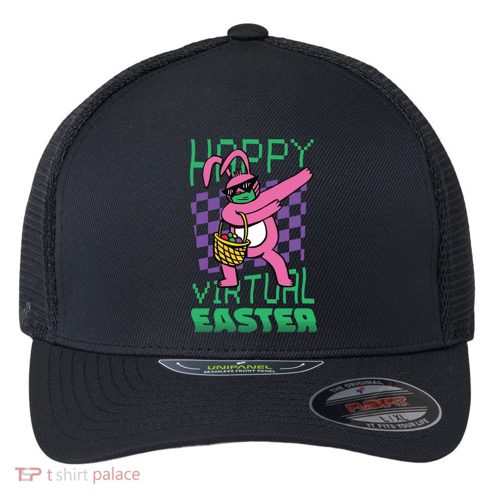 Happy Virtual Easter Flexfit Unipanel Trucker Cap