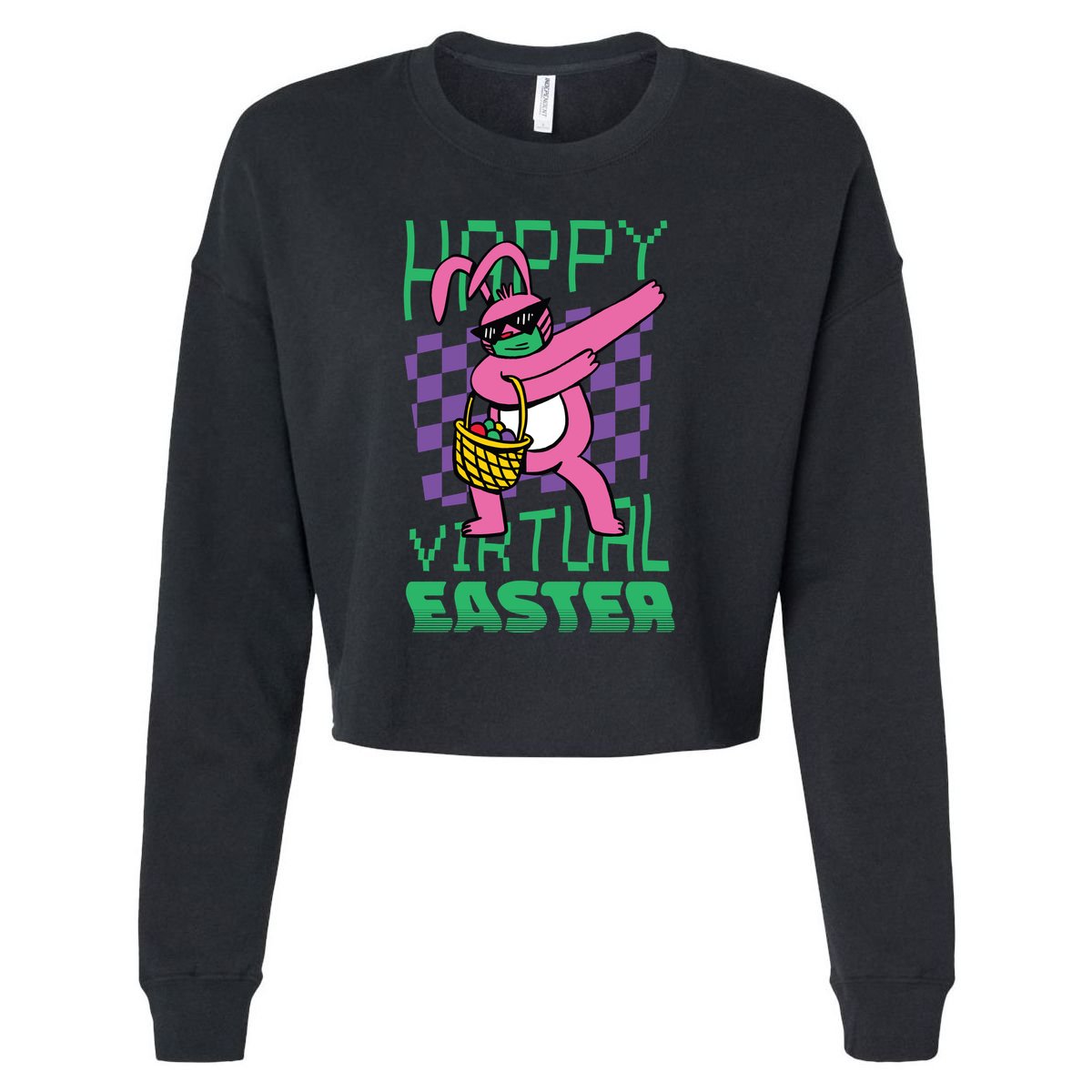 Happy Virtual Easter Cropped Pullover Crew