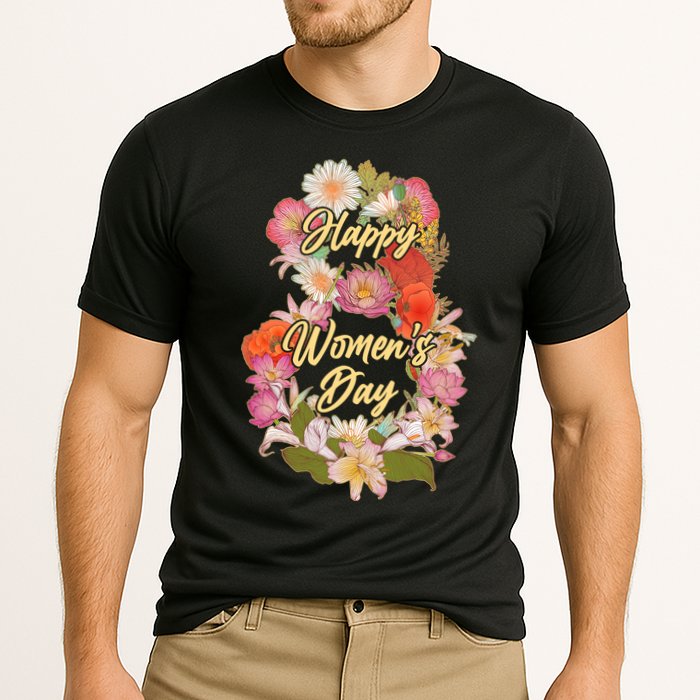Happy Women's Day March 8 Flowers Performance Shirt