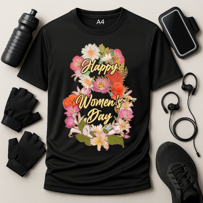 Happy Women's Day March 8 Flowers Performance Shirt