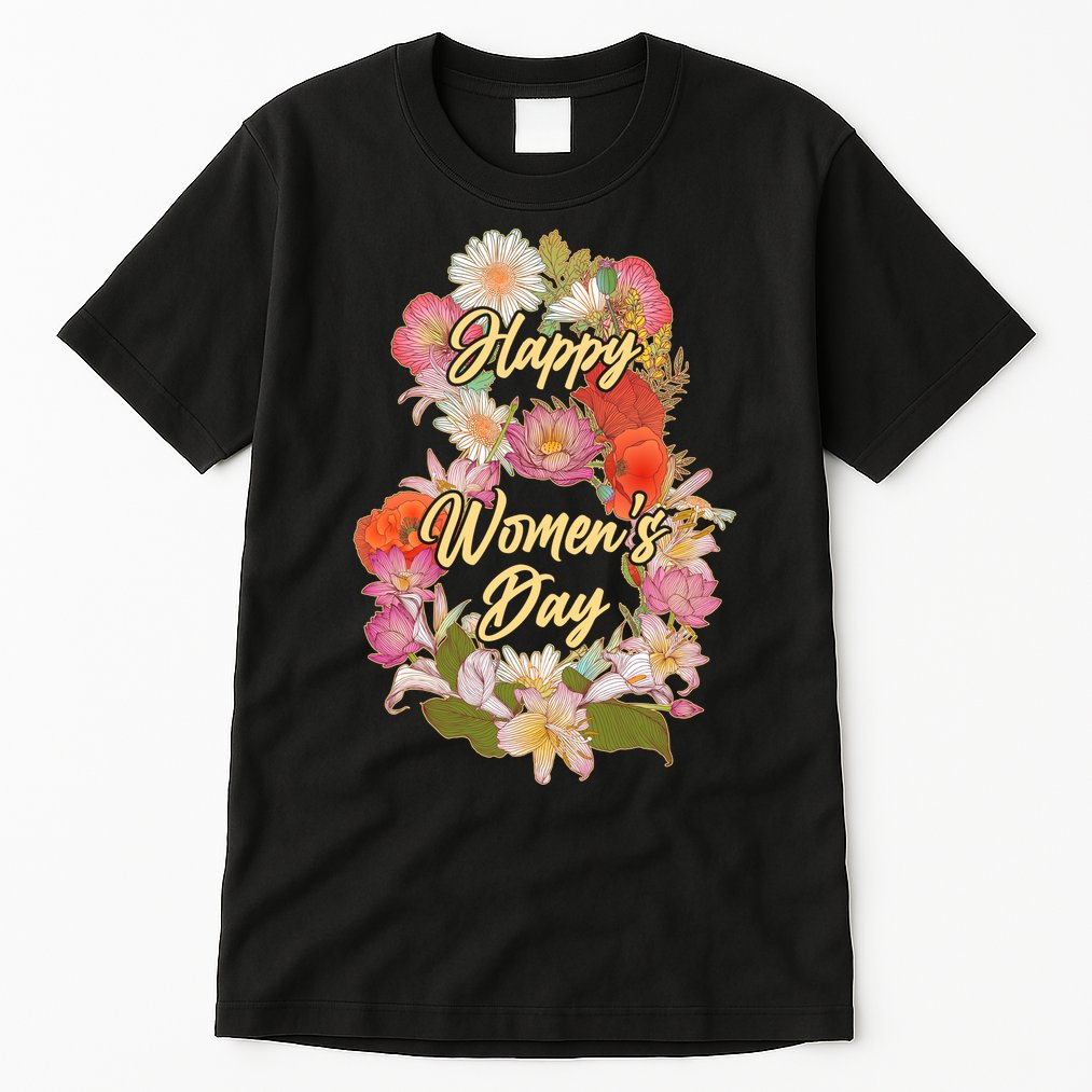 Happy Women's Day March 8 Flowers Tall T-Shirt