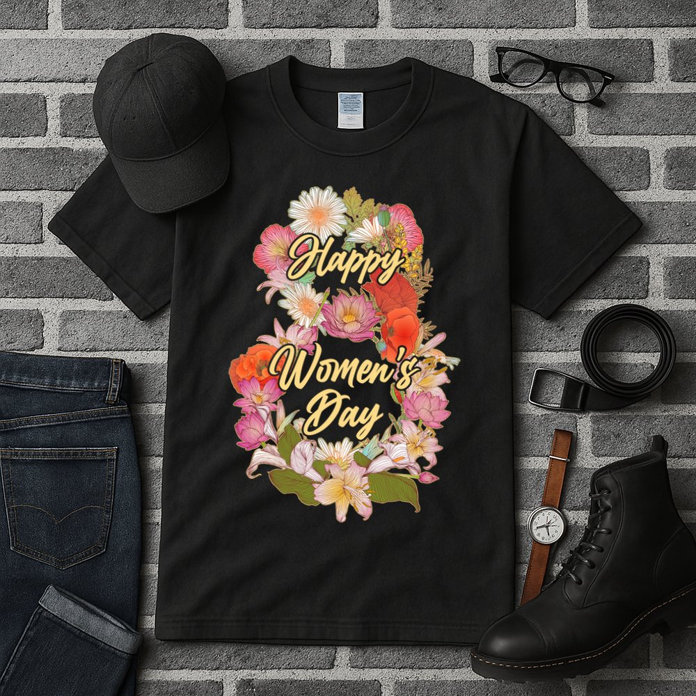 Happy Women's Day March 8 Flowers Tall T-Shirt