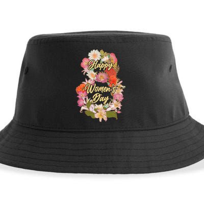 Happy Women's Day March 8 Flowers Sustainable Bucket Hat