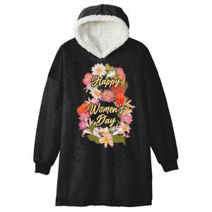 Happy Women's Day March 8 Flowers Hooded Wearable Blanket