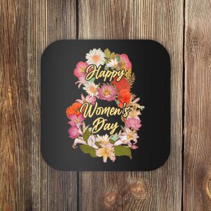 Happy Women's Day March 8 Flowers Coaster