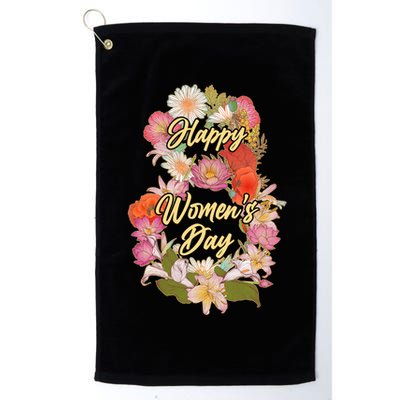 Happy Women's Day March 8 Flowers Golf Towel