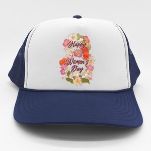 Happy Women's Day March 8 Flowers Trucker Hat