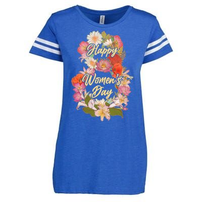 Happy Women's Day March 8 Flowers Enza Ladies Jersey Football T-Shirt