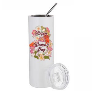 Happy Women's Day March 8 Flowers Stainless Steel Tumbler