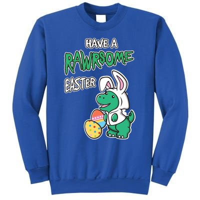 Have A Rawrsome Easter Tcute Giftrex Dinosaur In Easter Bunny Ears Cool Gift Sweatshirt