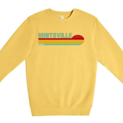 Huntsville Alabama Retro Sunset Premium Crewneck Sweatshirt