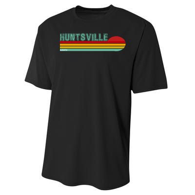 Huntsville Alabama Retro Sunset Performance Sprint T-Shirt