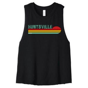 Huntsville Alabama Retro Sunset Women's Racerback Cropped Tank