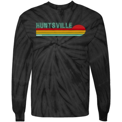 Huntsville Alabama Retro Sunset Tie-Dye Long Sleeve Shirt