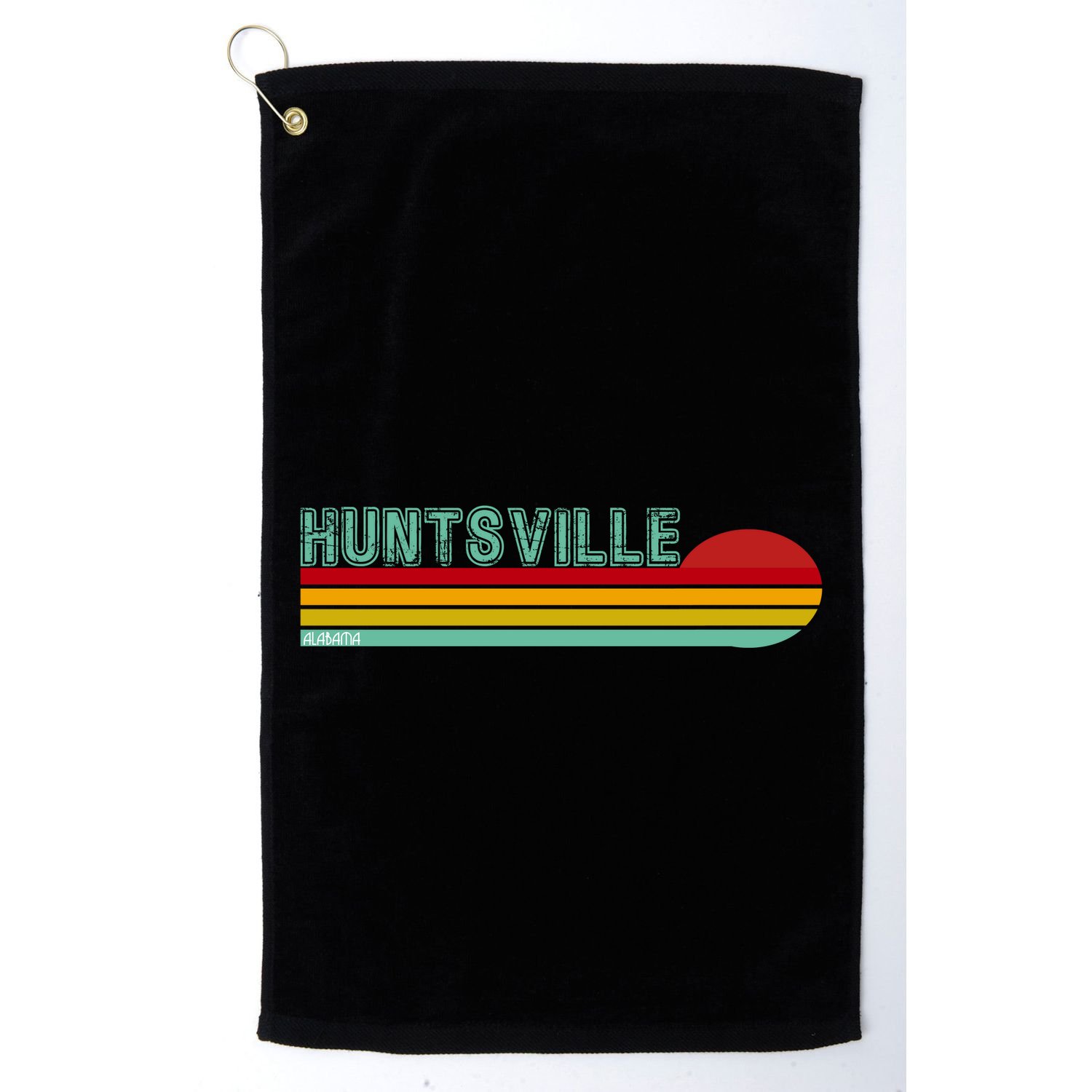 Huntsville Alabama Retro Sunset Golf Towel