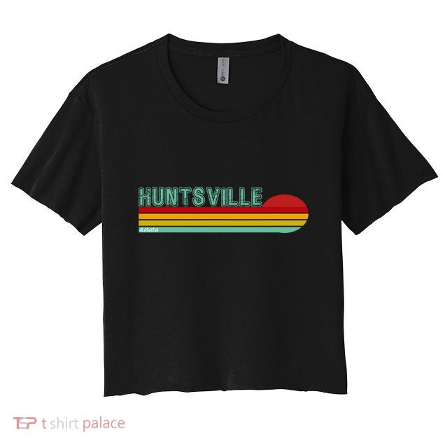 Huntsville Alabama Retro Sunset Crop Top