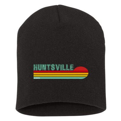 Huntsville Alabama Retro Sunset Short Acrylic Beanie