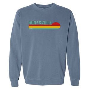 Huntsville Alabama Retro Sunset Garment-Dyed Sweatshirt