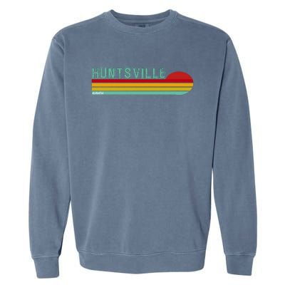 Huntsville Alabama Retro Sunset Garment-Dyed Sweatshirt