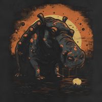 Hippopotamus Animal Retro Style Graphic Tees for Adult Drive Performance Visor