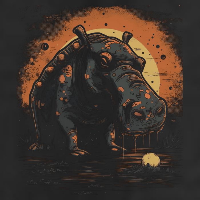 Hippopotamus Animal Retro Style Graphic Tees for Adult Drive Performance Visor
