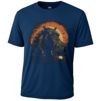 Hippopotamus Animal Retro Style Graphic Tees for Cooling Performance Crew T-Shirt