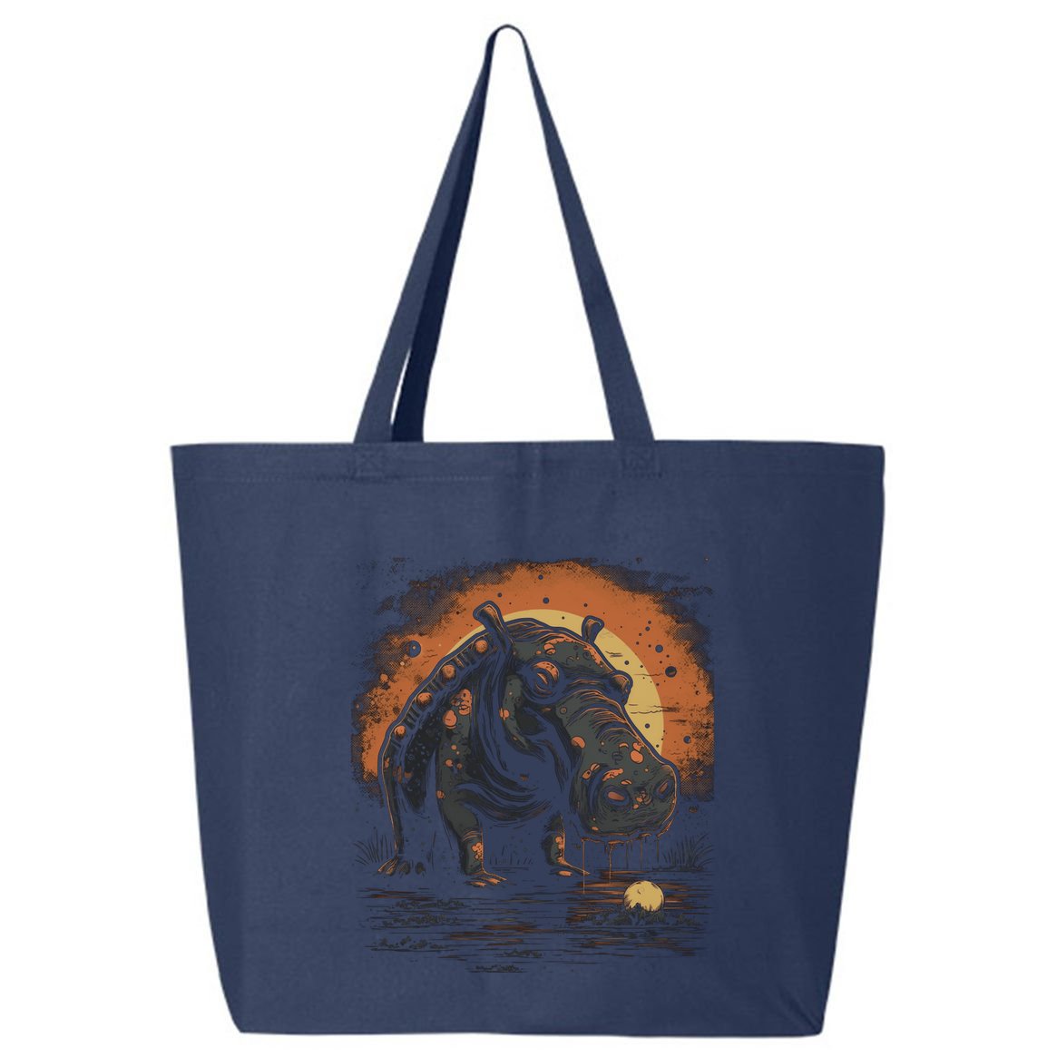 Hippopotamus Animal Retro Style Graphic Tees for 25L Jumbo Tote