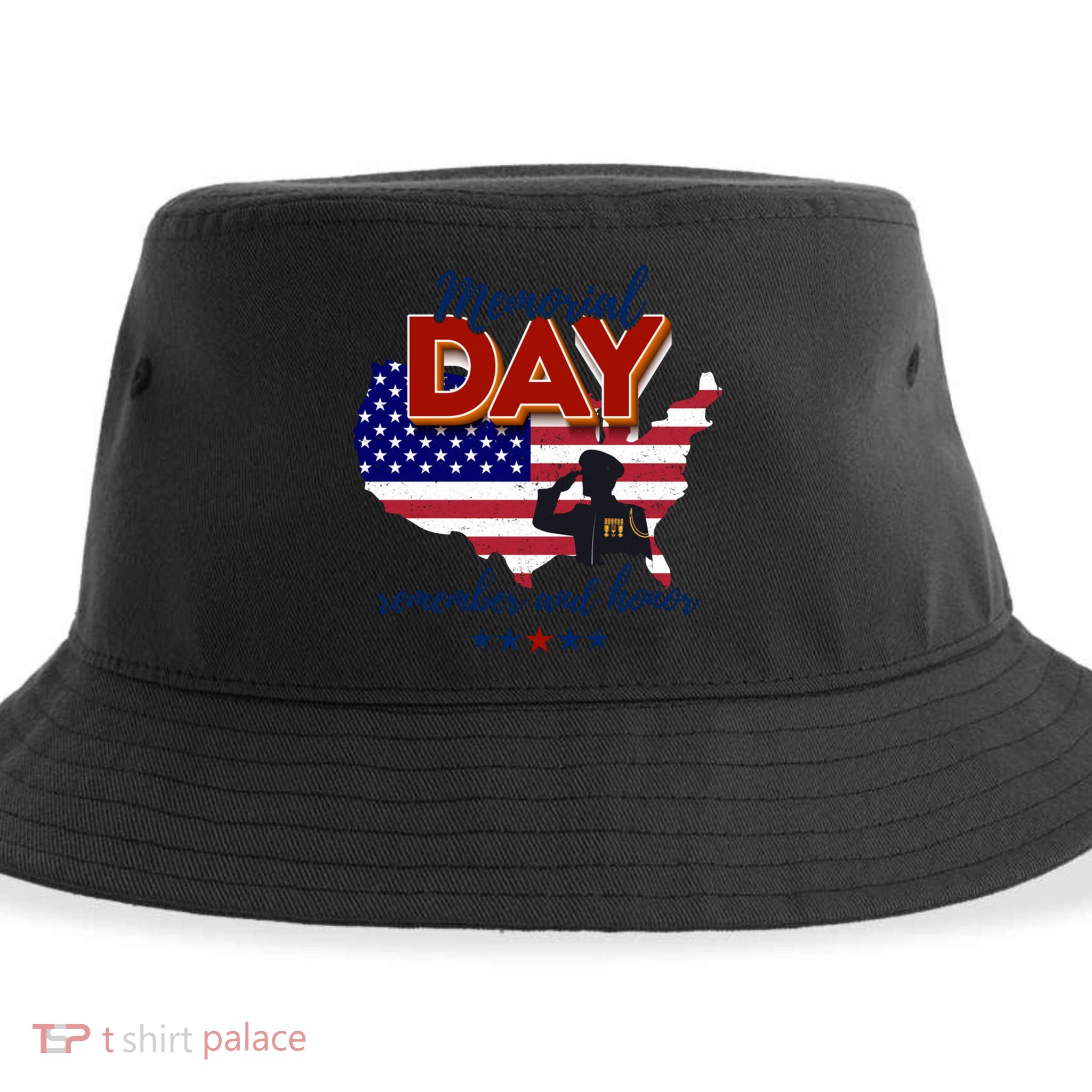 Honor And Remember Memorial Day Patriotic Flag Veterans Day Gift Sustainable Bucket Hat