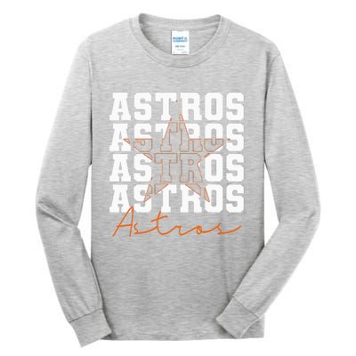 Houston Astros Retro Sports Team Logo Gift Tall Long Sleeve T-Shirt