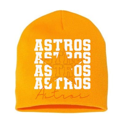 Houston Astros Retro Sports Team Logo Gift Short Acrylic Beanie