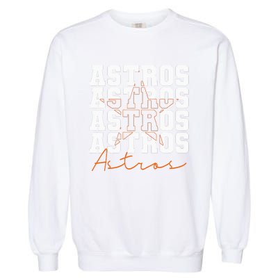 Houston Astros Retro Sports Team Logo Gift Garment-Dyed Sweatshirt