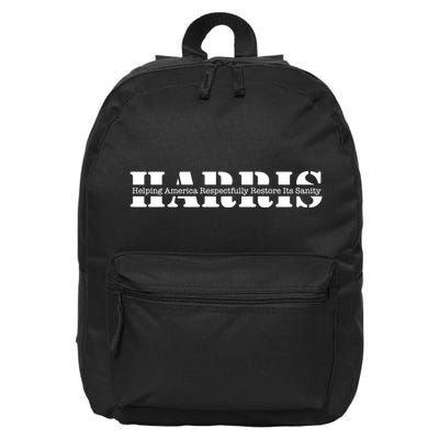 Helping America Respectfully Restore Its Sanity 16 in Basic Backpack
