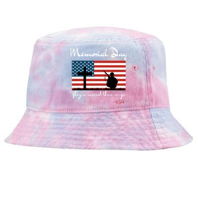 Honor And Remember The Fall Veteran Military Memorial Flag Funny Gift Tie-Dyed Bucket Hat