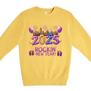 Have A Rockin Happy New Year 2025 New Year Party Fireworks Cool Gift Premium Crewneck Sweatshirt