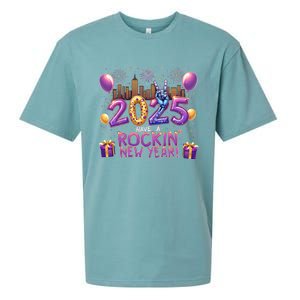 Have A Rockin Happy New Year 2025 New Year Party Fireworks Cool Gift Sueded Cloud Jersey T-Shirt