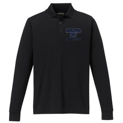 Honor And Remember Memorial Day Gift Performance Long Sleeve Polo