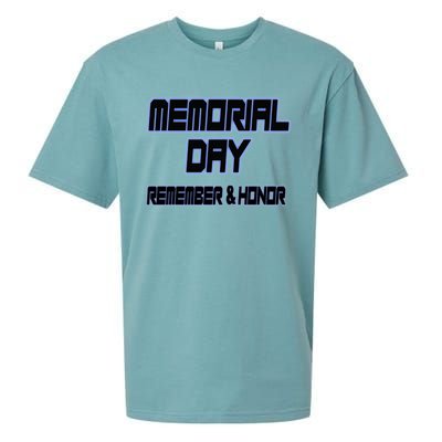 Honor And Remember Memorial Day Gift Sueded Cloud Jersey T-Shirt