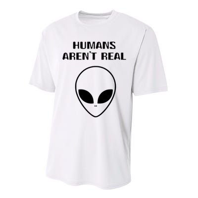 Humans ArenT Real Comical Alien Performance Sprint T-Shirt