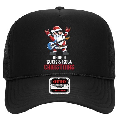 Have A Rock And Roll Christmas Rock Santa Music Lover Funny Gift Trucker Hat