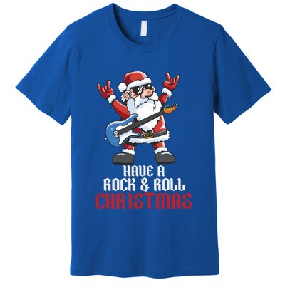 Have A Rock And Roll Christmas Rock Santa Music Lover Funny Gift Premium T-Shirt