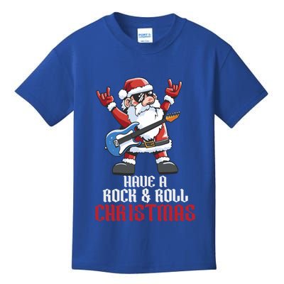 Have A Rock And Roll Christmas Rock Santa Music Lover Funny Gift Kids T-Shirt