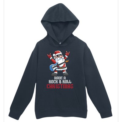 Have A Rock And Roll Christmas Rock Santa Music Lover Funny Gift Urban Pullover Hoodie