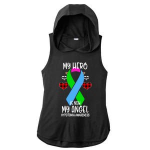 Hypotonia Awareness Remembrance Hero Is Now My Angel Gift Ladies PosiCharge Tri-Blend Wicking Draft Hoodie Tank