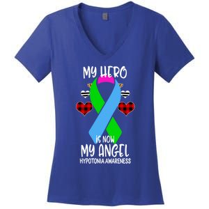 Hypotonia Awareness Remembrance Hero Is Now My Angel Gift Women's V-Neck T-Shirt