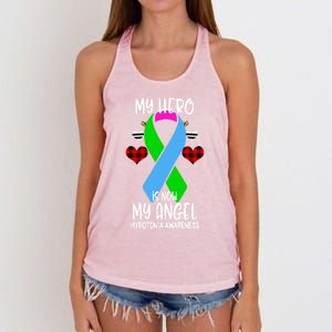 Hypotonia Awareness Remembrance Hero Is Now My Angel Gift Women's Knotted Racerback Tank